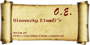 Olsovszky Elemér névjegykártya